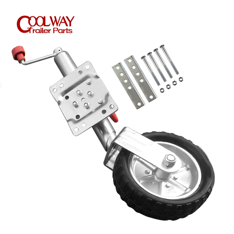 10 Inch Jockey Wheel Swing Up Solid Rubber Wheel Capacity 1000KG Caravan RV Boat Trailer Jack Parts Accessories