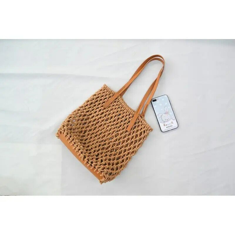 New In 2020 Cotton Rope Shoulder Bag Beach Bag a6291