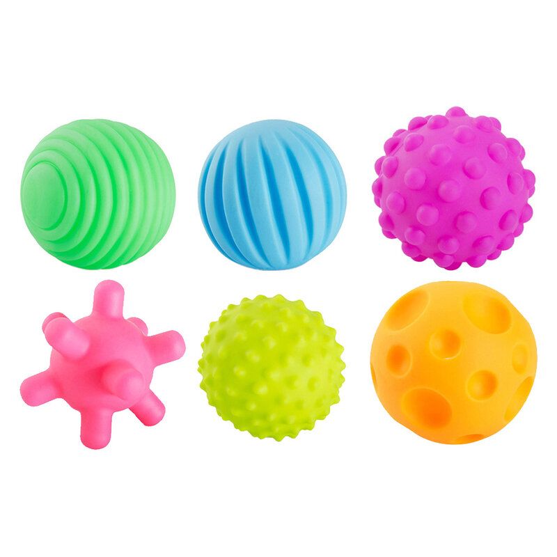 子供のための赤ちゃんのための色付きのポケボール,感覚的なタッチハンドボールのおもちゃ,さまざまな色,6個