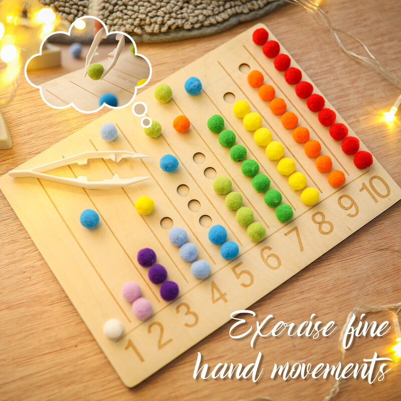 Montessori Rainbow Board para Meninas e Meninos, Brinquedo De Madeira Natural, Cor Classificação Educacional Nórdico Brinquedo, Matemática Ensino Aids, Presente