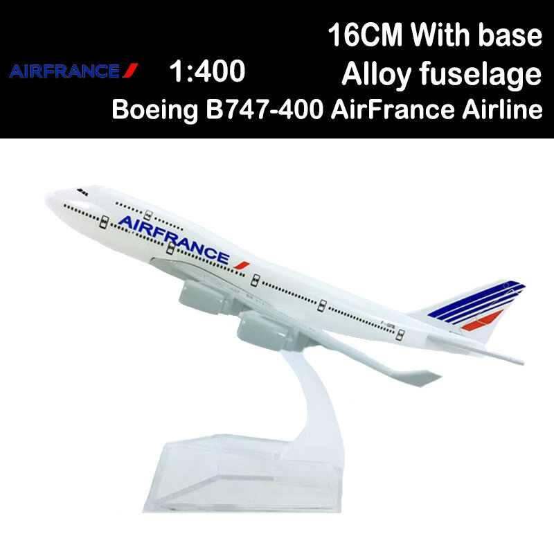 16CM 1:400 Boeing 747 B747 Model AirFrance Airlines Base  Metal Alloy Aircraft Plane Airliner Display Adult Gift Souvenirs
