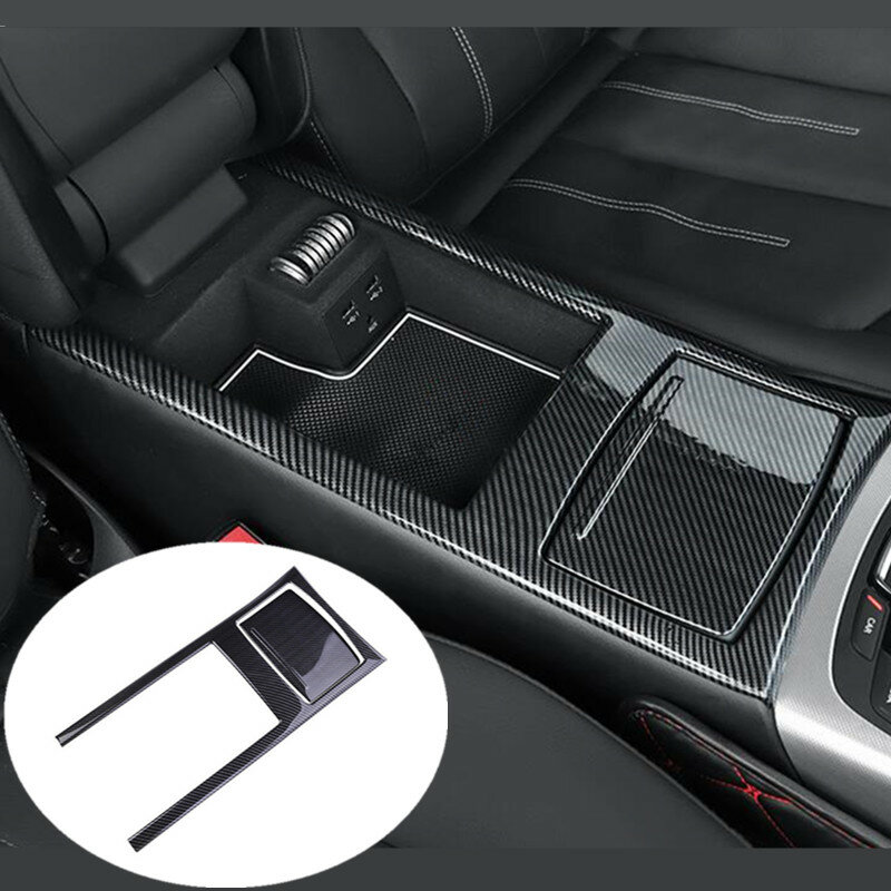 Ozdoby na samochód z włókna węglowego kubek wody Panel obudowa naklejka zgrabna dla Audi A6 C7 A7 wnętrze konsoli schowek w podłokietniku ramka dekoracyjna