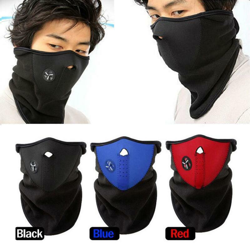 Unisex Winter Neck Guard Scarf Warm Mask Cover Face Hood Protection Cycling Ski Sports Outdoor Warm Fleece Bike Half Face Mask