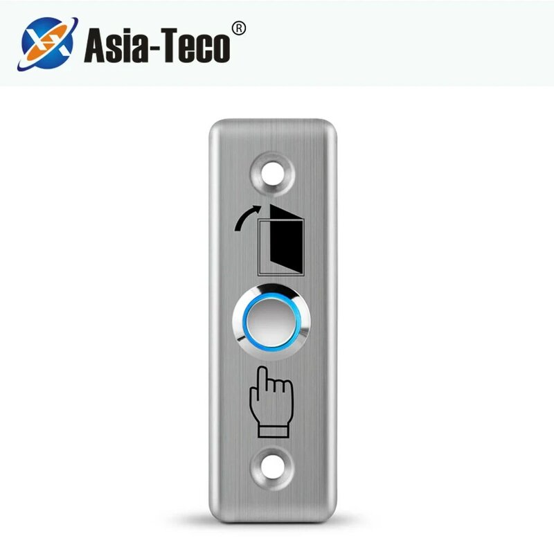 Светодиодный кнопочный переключатель для выхода из нержавеющей стали с подсветкой открывалка для открывания двери для контроля доступа-Серебристый