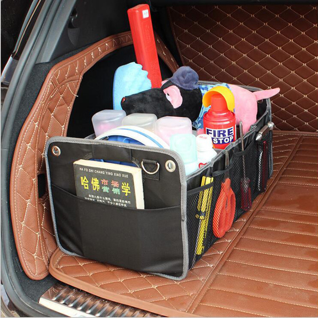 Huihom 1680D Waterproof Collapsible Car Trunk Organizer Storage Box Bags Travel Trunk Cargo Container 50*32*26cm/20*12.6*10"