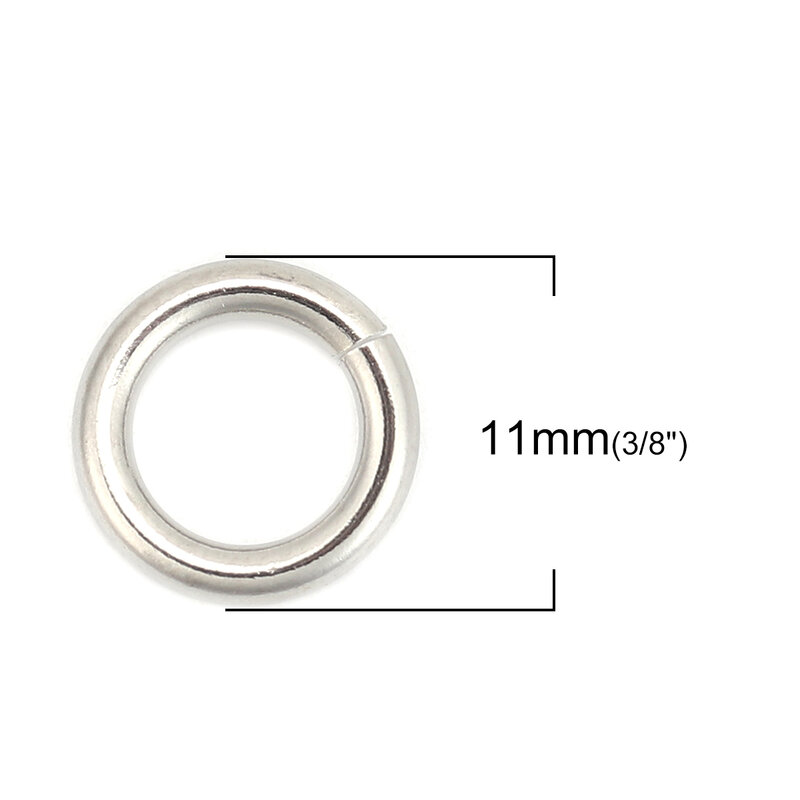 Anillos de salto abiertos de 1,8 de acero inoxidable 304mm/2mm, anillos de salto de círculo redondo de Color plateado para hacer joyas DIY, 50 piezas