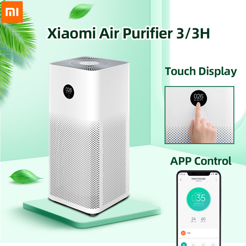 Xiaomi purificador de ar 3 3h filtro mi ar mais limpo fresco ozônio casa auto fumaça formaldeído esterilizador cubo inteligente mijia controle app