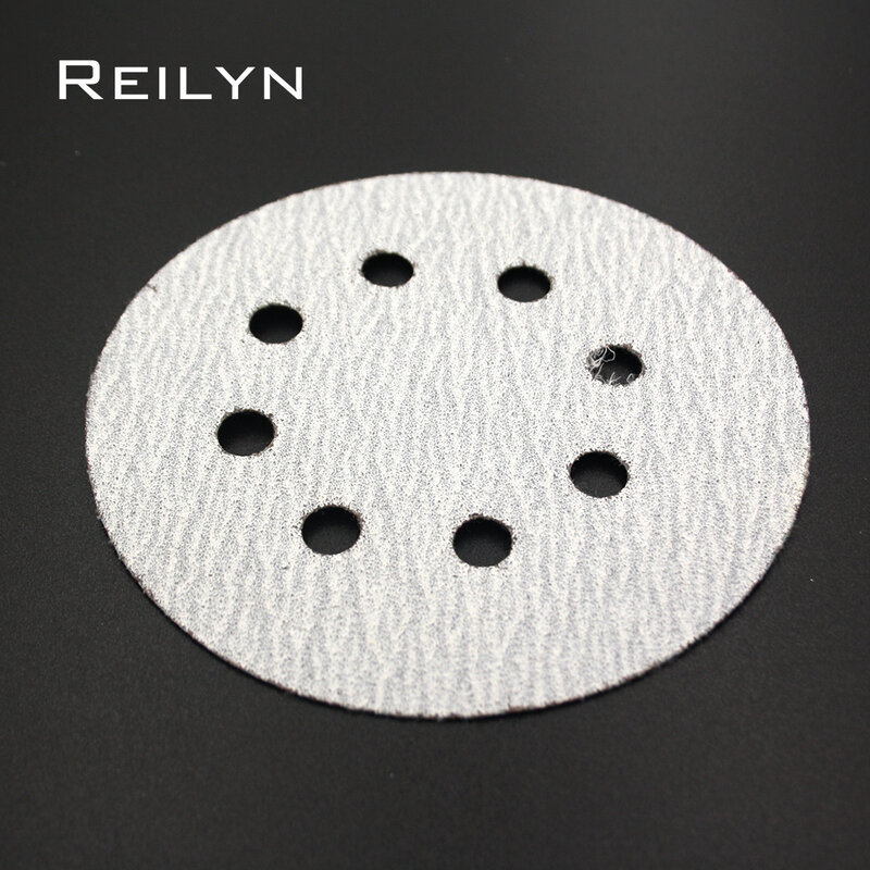 10 pçs/set 5 polegada 8-hole areia papel roda de polimento branco almofada 125mm reunindo bandeja de papel para moedor de ângulo lixadeira ar