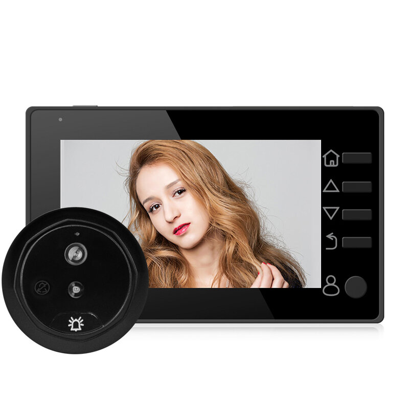 4,3-дюймовый умный HD видео дверной звонок HD дисплей цинковый сплав широкий угол 140 ° электронный инфракрасный ночной дом безопасности