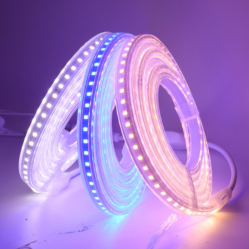 LED Streifen Licht 220V Flexible LED Band SMD2835 120 LED Wasserdichte LED Band mit EU Schalter Stecker für Hause dekoration