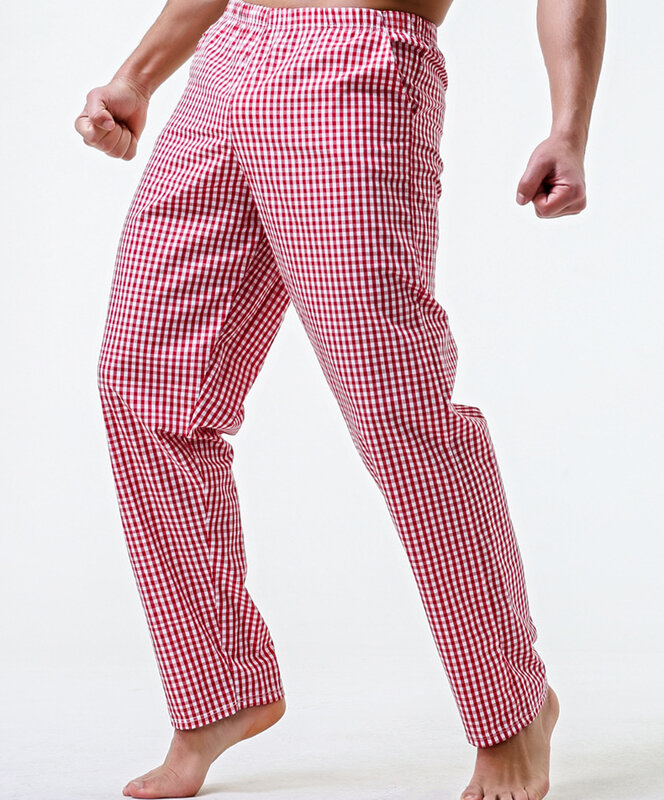 Mens Striped Long leg Cotton pajama Sexy Thin Summer casual sleepwear Homewear Loosen Pants