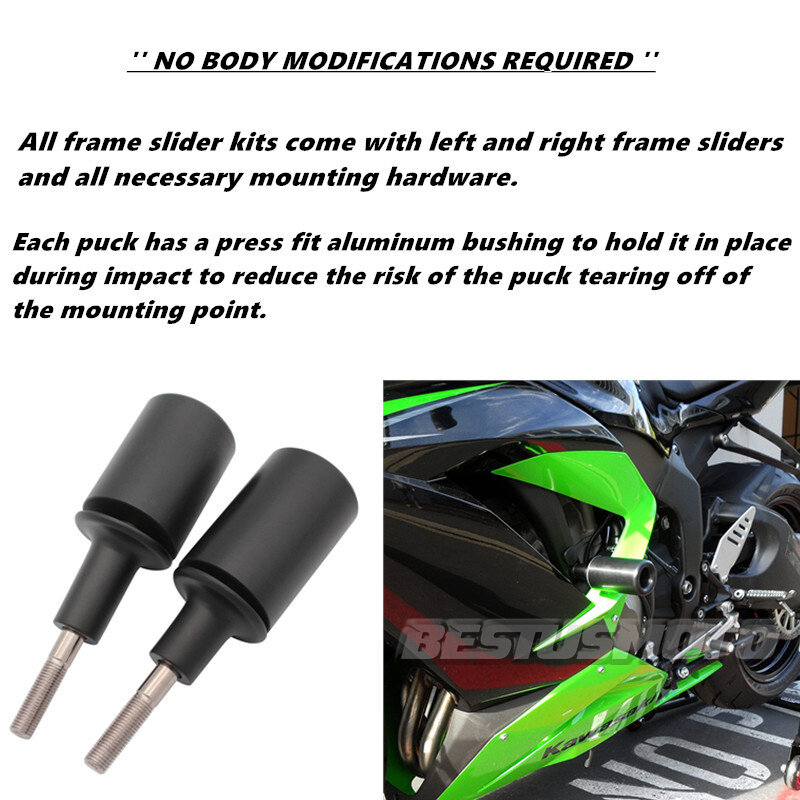 Deslizadores de marco de motocicleta, protección contra caídas y choques para Kawasaki Ninja ZX6R, ZX-6R, ZX636, 2013, 2014
