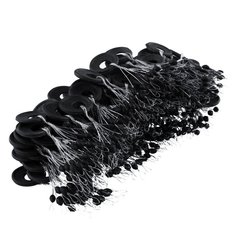 60pcs 10 Group High Quality Black Rubber Space Beans Stopper Suitable For Fishing Line 2.5-5# Carp Fishing Accessories