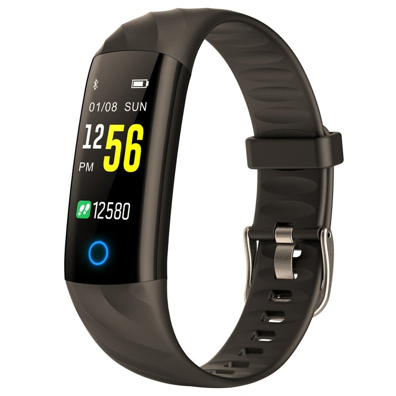 Bracelet Fitness CARCAM bracelet intelligent S5 podomètre noir, moniteur de fréquence cardiaque, IP68, GPS, notice
