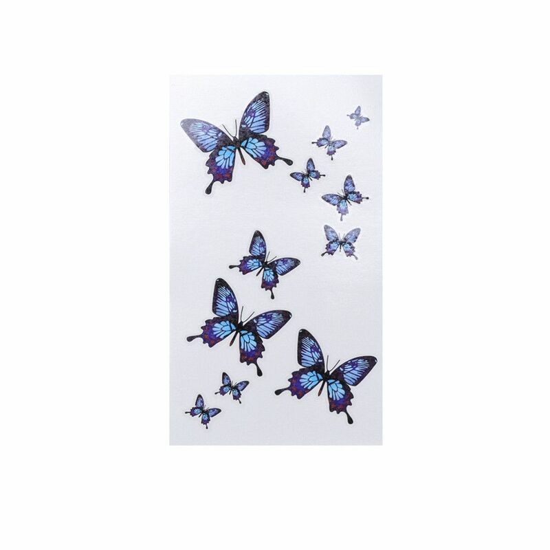 3D Temporary Tattoos Waterproof Party Decals Blue Butterfly Clavicle Tattoo Stickers