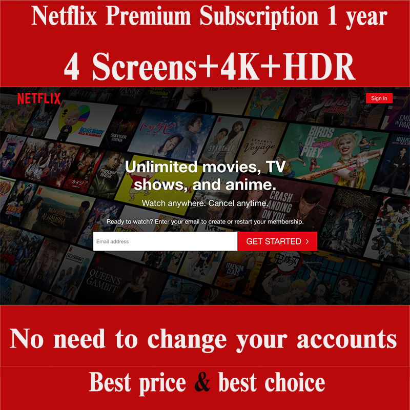 Cuenta premium de Netflix, estable, 4k, 12 meses, novedad de 2021
