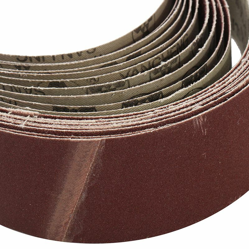 Cinturones de lijado de piezas para pulir, grano mezclado de 60/ 120/ 150/ 240, 50X686 Mm, 10 unidades