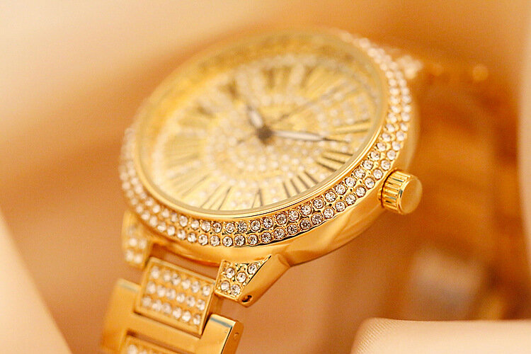 Bs新フルダイヤモンド女性の腕時計クリスタルレディースブレスレット腕時計時計relojesクォーツレディース腕時計womenFA160535