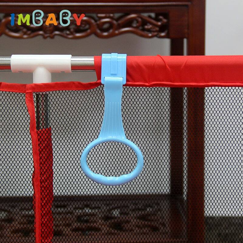 IMBABY-Anillo de tracción para corralito de bebé, ganchos de cuna de uso General, anillos de cama, ganchos, anillo colgante, ayuda para bebé, accesorios de soporte, 4 unidades por lote