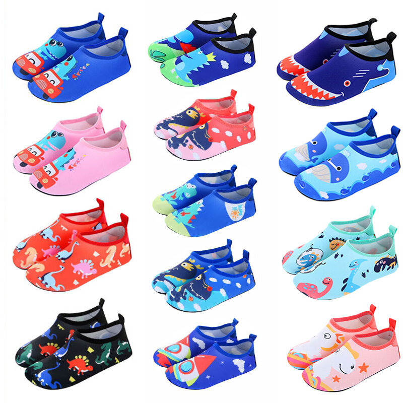 Chłopcy dziewczęta szybkoschnący pływać buty do wody dzieci zwierząt Colorfur buty z palcami dzieci buty dzieci pływanie kapcie szybkie Dryi