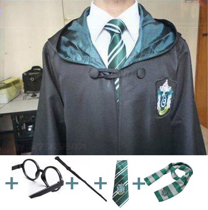 Robe Cloak With Tie Scarf Wand Glasses Costume Kids Adult Harris Costumes Dropshipping