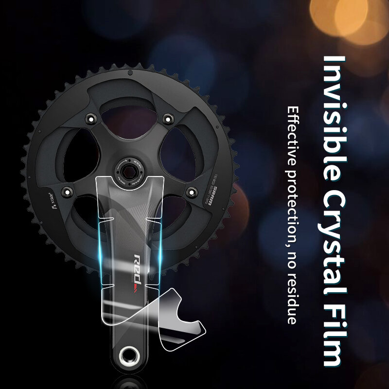 Film de protection universel de manivelle de vélo de route, en Fiber de carbone, Film de protection Anti-collision, autocollants de manivelle de vélo de route