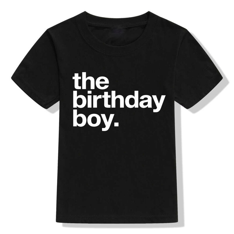 T-shirt d'été pour anniversaire de garçon, vêtements de fête de famille amusants