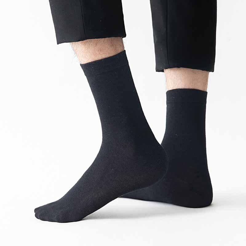 ลำลองผู้ชายถุงเท้าผ้าฝ้ายบุรุษสีดำสีขาวยาวถุงเท้าชายเสื้อผ้าบวกขนาด42-48 sokken Oversize Sox Meia