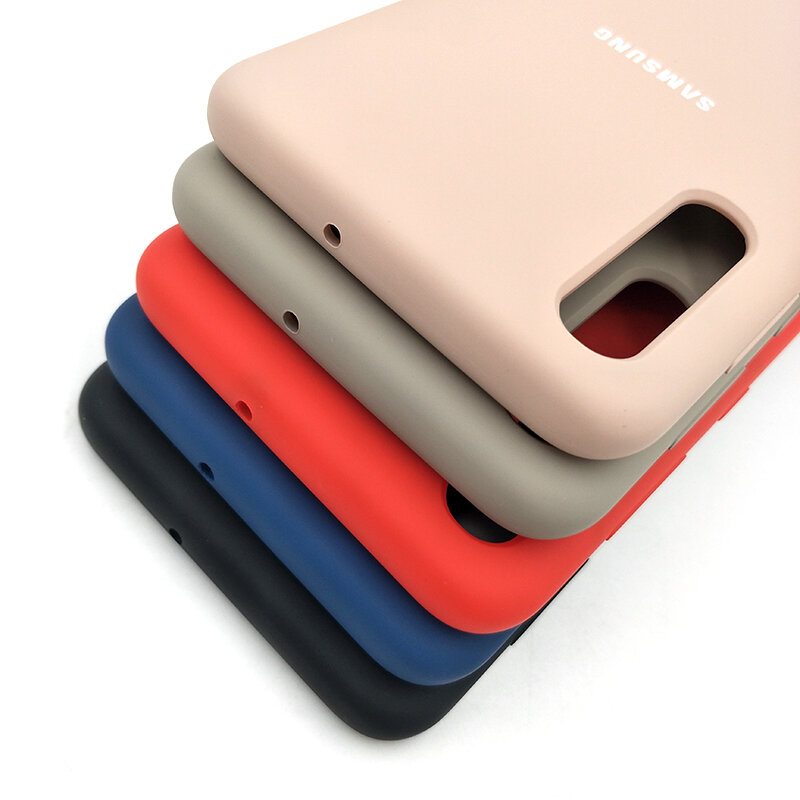 Oryginalny Samsung Galaxy A50 silikonowe etui z płynem miękki jedwabisty powłoki etui na Galaxy a50 2019 A505 A505F SM-A505F 6.4''