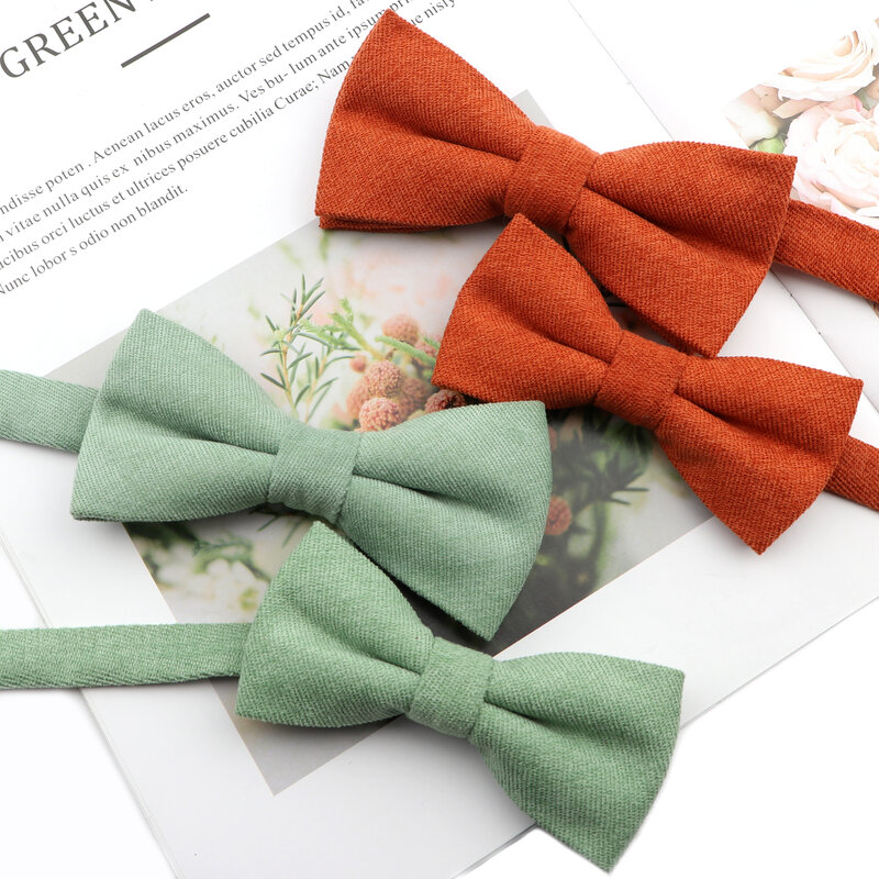 Mens Super Soft Downy Suede Parent-Child Bowtie Set Macarons Solid Color Classic Design Cute Butterfly Red Green Blue Pink Tie