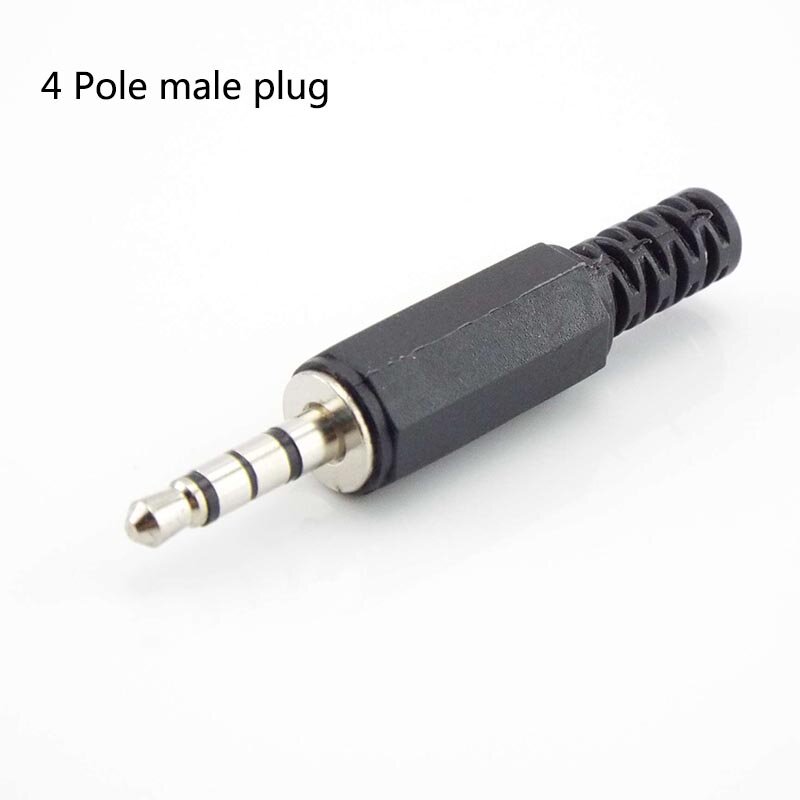 2/5/10 pcs 3.5mm 1/8" Audio Male Plug Jack Adapter Mono/Stereo Connector Headphone 3.5mm 2/3/4 Pole plug connector Black