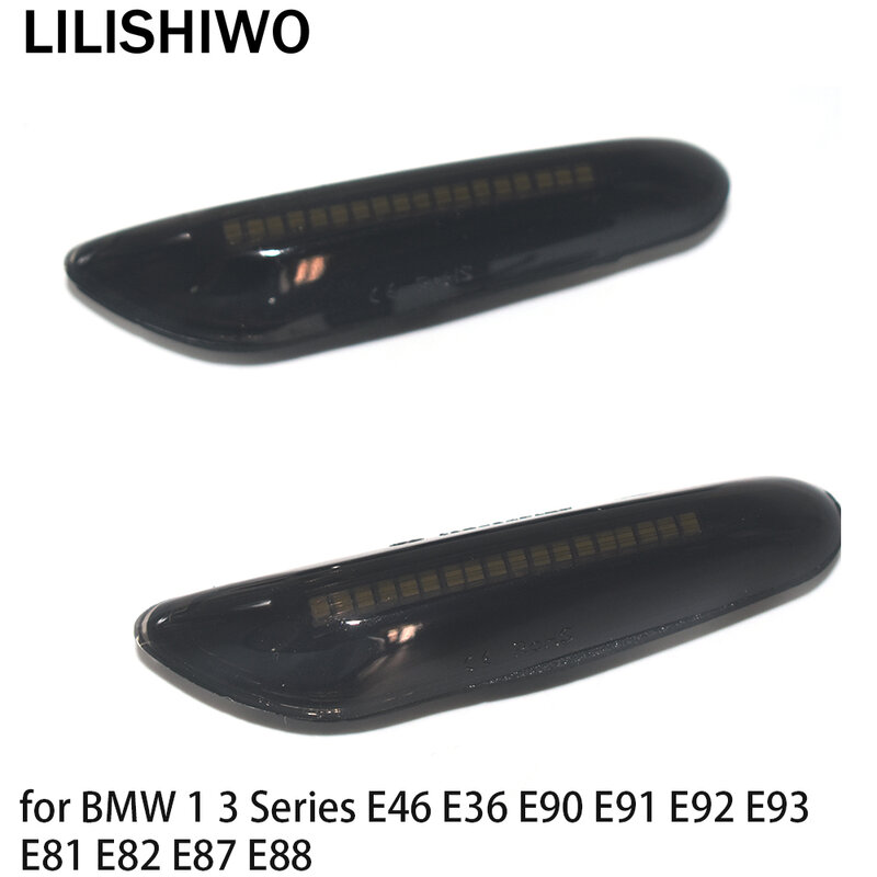 2 uds dinámica fluye LED de señal indicador lateral luz intermitente lámpara para BMW Serie 3 E46 E36 E90 E91 E92 E93 E81 E82 E87 E88