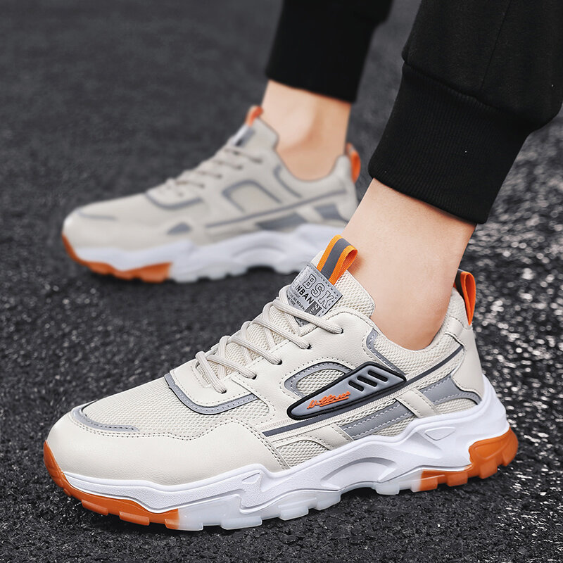 New Spring Men's Casual Shoes Daddy Shoes Breathable Lightweight Trend Lace-up Leisure Sports Shoes Men's Fashion Sneakers