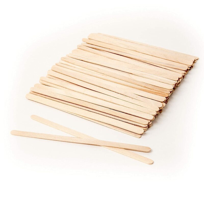 Bastoncini per applicatori in legno da 50 pezzi per la depilazione in cera-spatole in legno di betulla naturale per la depilazione sopracciglia e corpo