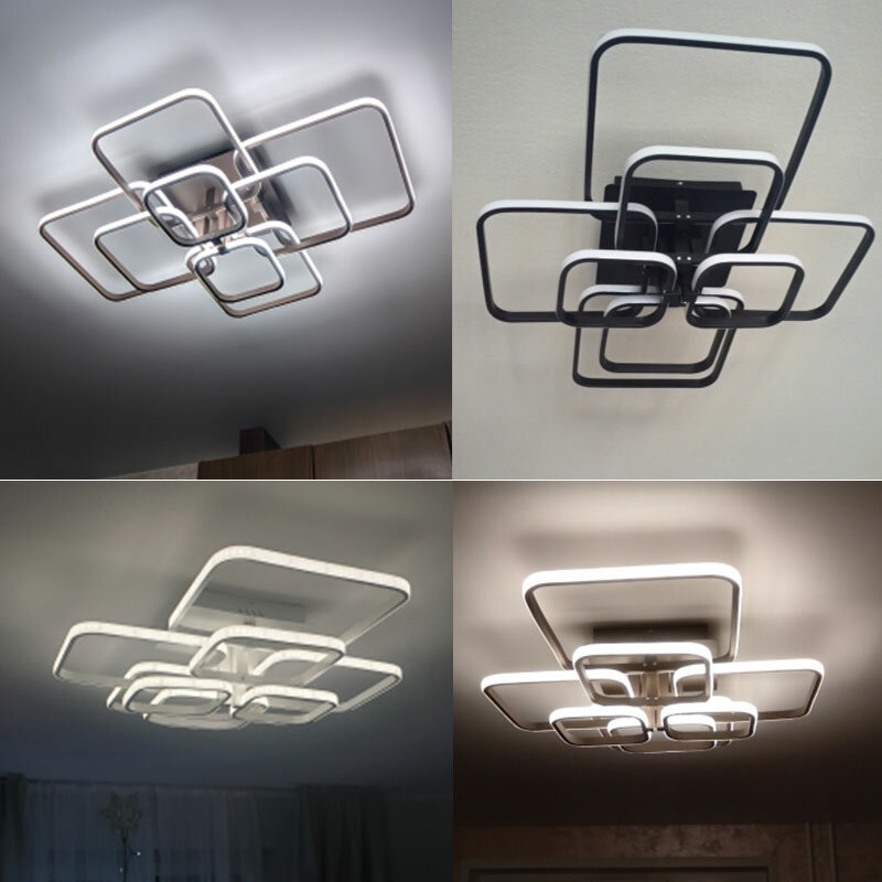Plafonnier LED au design moderne, éclairage d'intérieur, luminaire décoratif de plafond, idéal pour un salon, une salle à manger ou une chambre à coucher, 110/220V