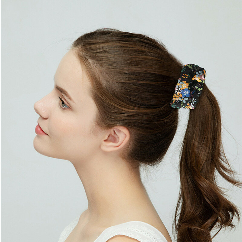 Koreański słodki kwiatowy elastyczne gumki do włosów Scrunchies gumka do włosów opaski dla dziewczynek kobiet kucyk Holder pierścienie do włosów akcesoria do włosów