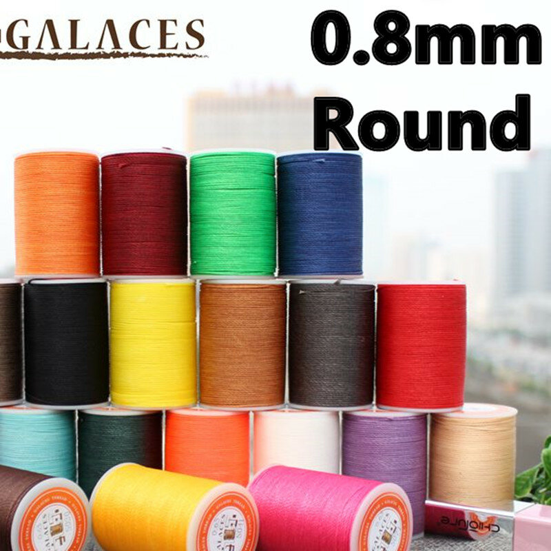 GALACES(YULE) 0.8Mm 55M Polyester Tròn Sáp Sợi Dây Cho Da May