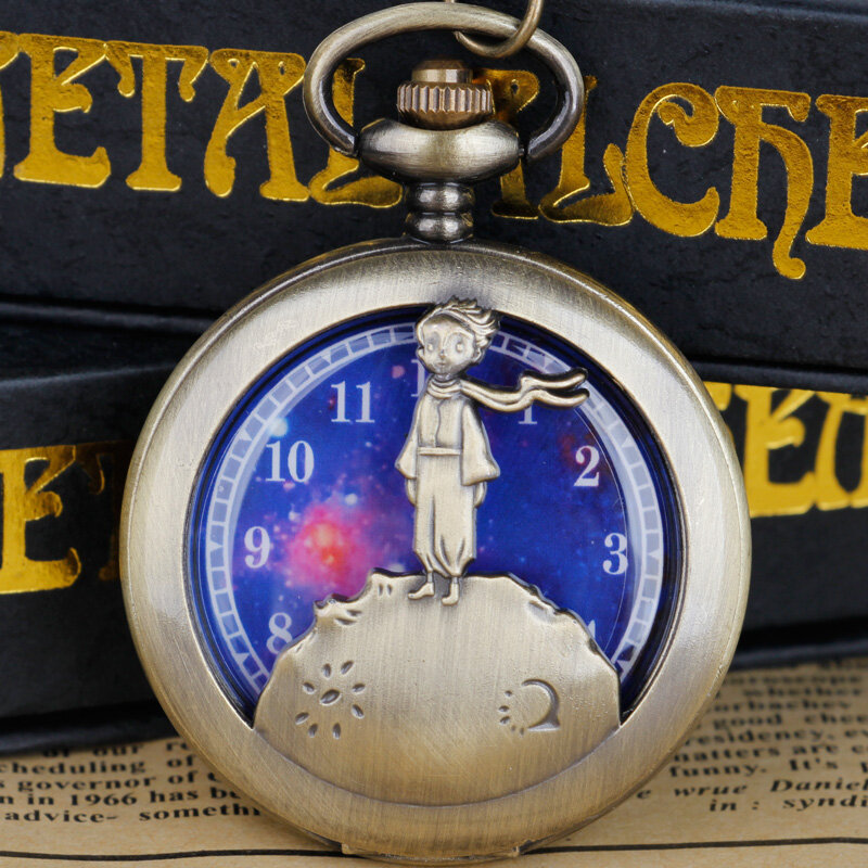 Best Selling Antique Bronze Quartz Pocket Watch Clock With Fob Chain For Children CF1193