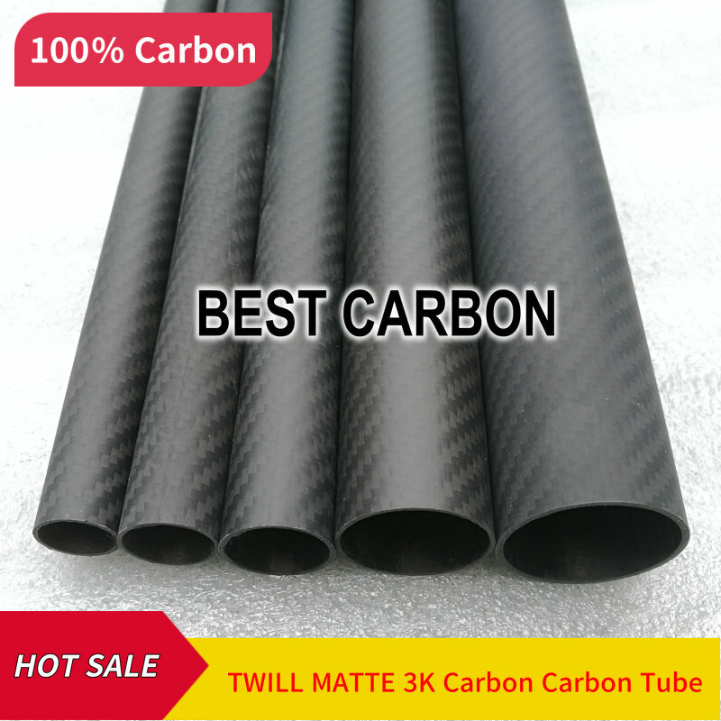 Free shiping30 31 32 34 35 36 38 40 42 44 47 50 55 60, 500mm length High Quality Twill Matte 3K Carbon Fiber Fabric Wound Tube