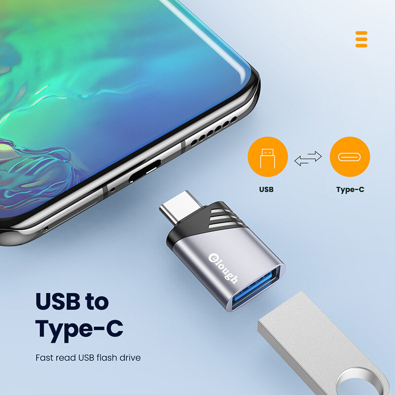 Elough USB 3.0 To Type C Adapter Micro USB C OTG Adapter Female For Macbook Xiaomi Poco Huawei Samsung OTG Type C To USB Adapter