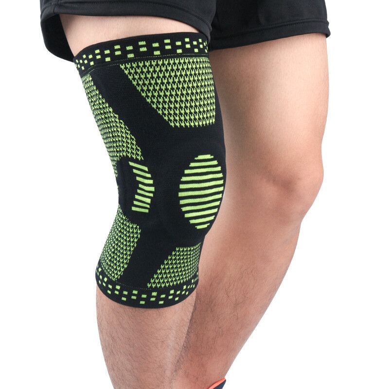 1pcs 직조 실리콘 무릎 슬리브 패드는 중괄호 배구 농구 meniscus 슬개골 프로텍터 스포츠 안전 kneepads 지원