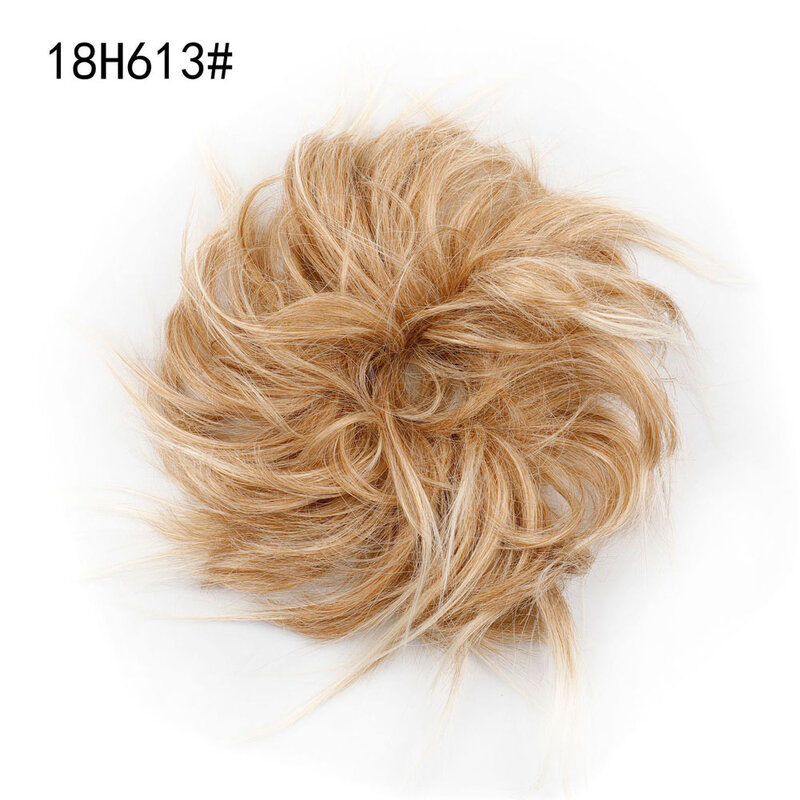 Jeedou Synthetic Curly Hair Messy Bun Chignon Updos Pad Black Brown Color Women's Hairpieces