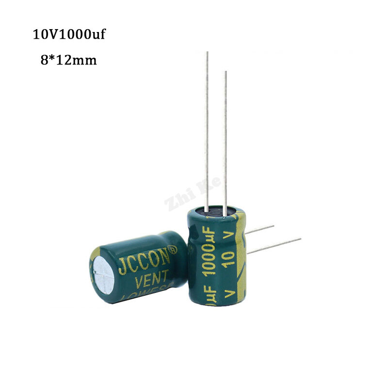20 pçs/lote 10v 1000UF Low ESR/Impedância de alta freqüência capacitor eletrolítico de alumínio tamanho 10 8X12 1000UF 1000 v 20% uf