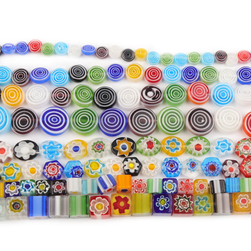 Perles carrées, plates et rondes en pierre naturelle, 4/6/8/10/12mm, multicolores, en forme d'amour, pour bijoux, accessoires de bricolage