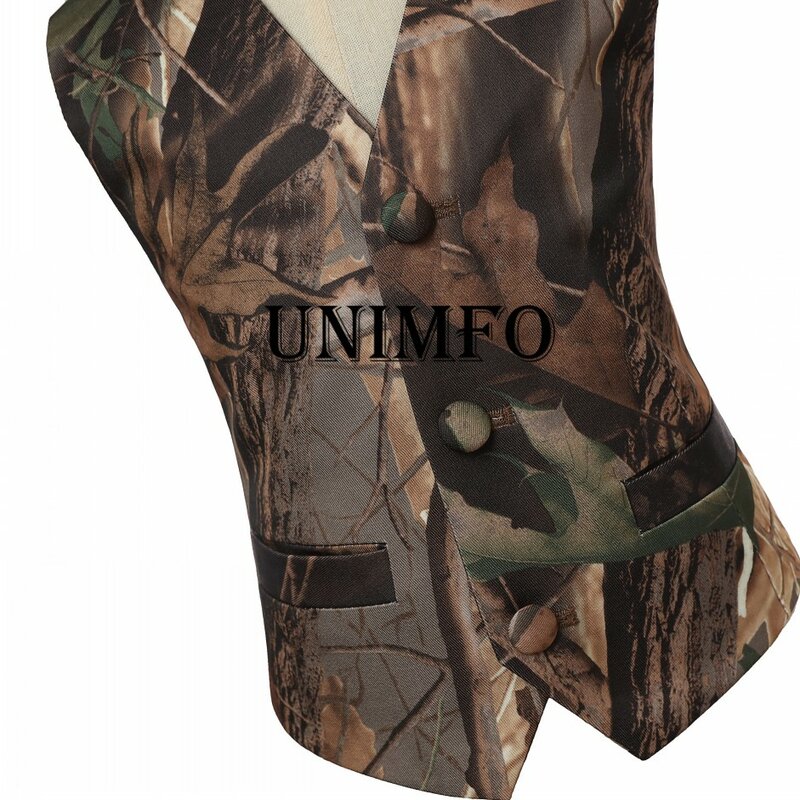 Camo Boy's Formal Wear Camouflage Vests For Wedding Party Kids Boy (Vest+Bowtie ) Formal Wear Custom Made Real Image