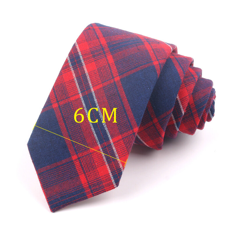 Plaid Tie Casual Check Ties For Men Women Fashion Slim Cotton Men Tie Groom Neck Tie For Party Wedding Gravatas Male Tie