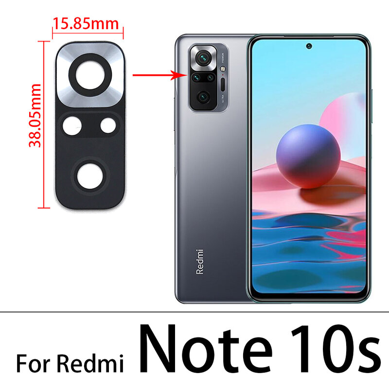 Lentille de caméra arrière en verre avec colle arina, pour Xiaomi Redmi Note 11 Pro 9S 8 7 11 10 12 Pro Plus 5G