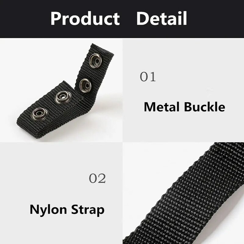 1/4/8Pcs Durable Double Snaps Portable Sports Belt Keeper Heavy Duty Belt Buckle Nylon Strap
