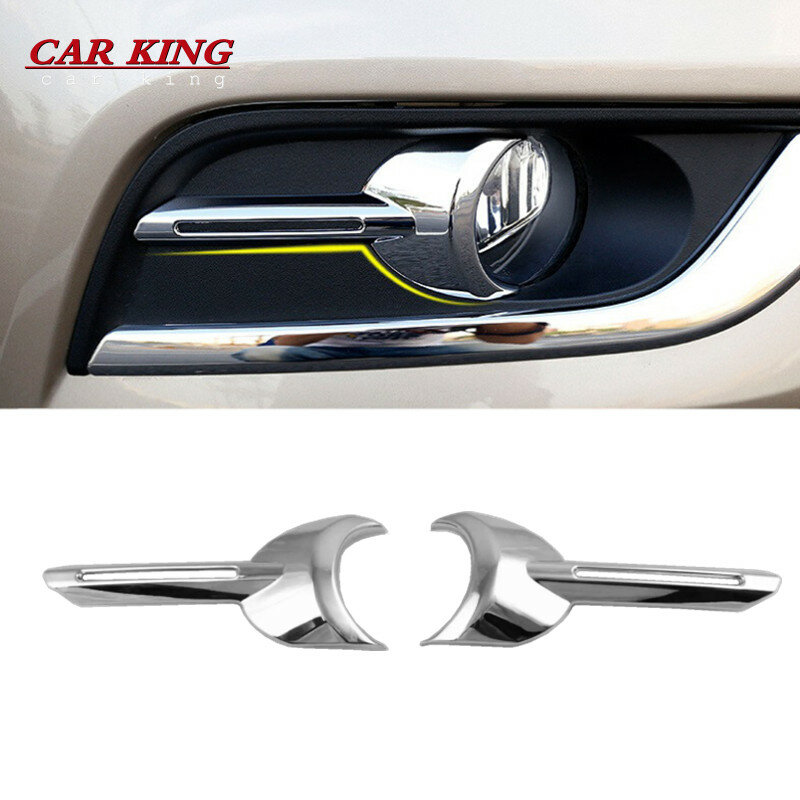 4PCS ABS Chrome Car Front Rear Fog Lamps lights cover trim Car styling Accessories sticker shell For Renault Koleos 2017 2018