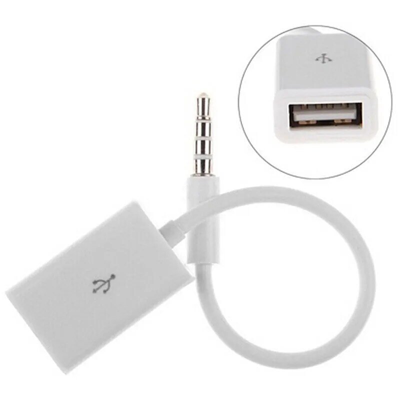 Câble convertisseur USB 2.0 femelle vers MP3 DC, 3.5mm mâle, prise audio AUX, prise jack, anti-brouillage élevé, accessoires de voiture